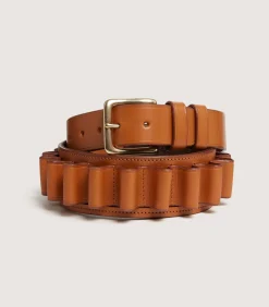 12 Gauge Bridle Leather Cartridge Belt In Tan