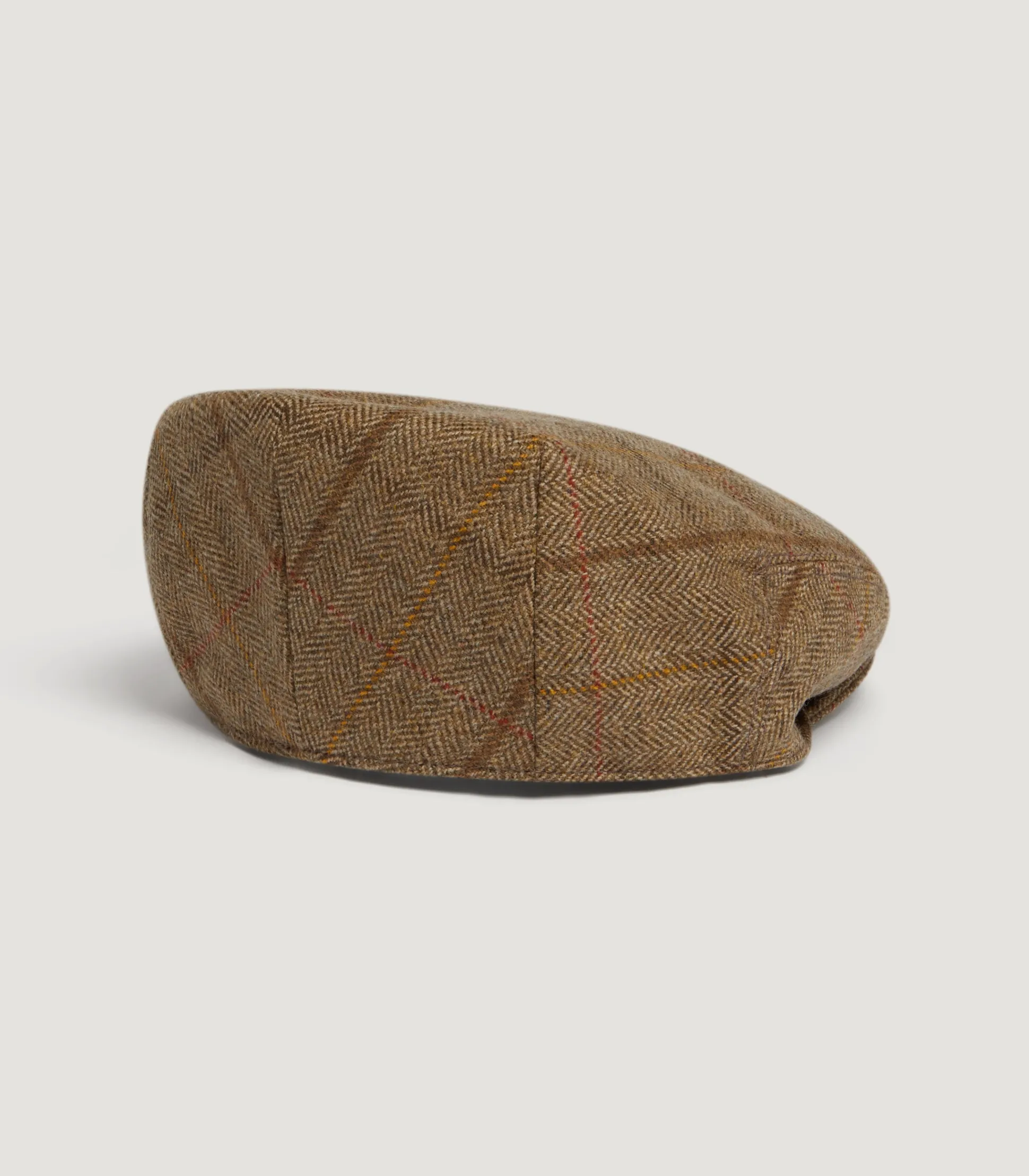 Litton Short Peak Tweed Flat Cap In Morar