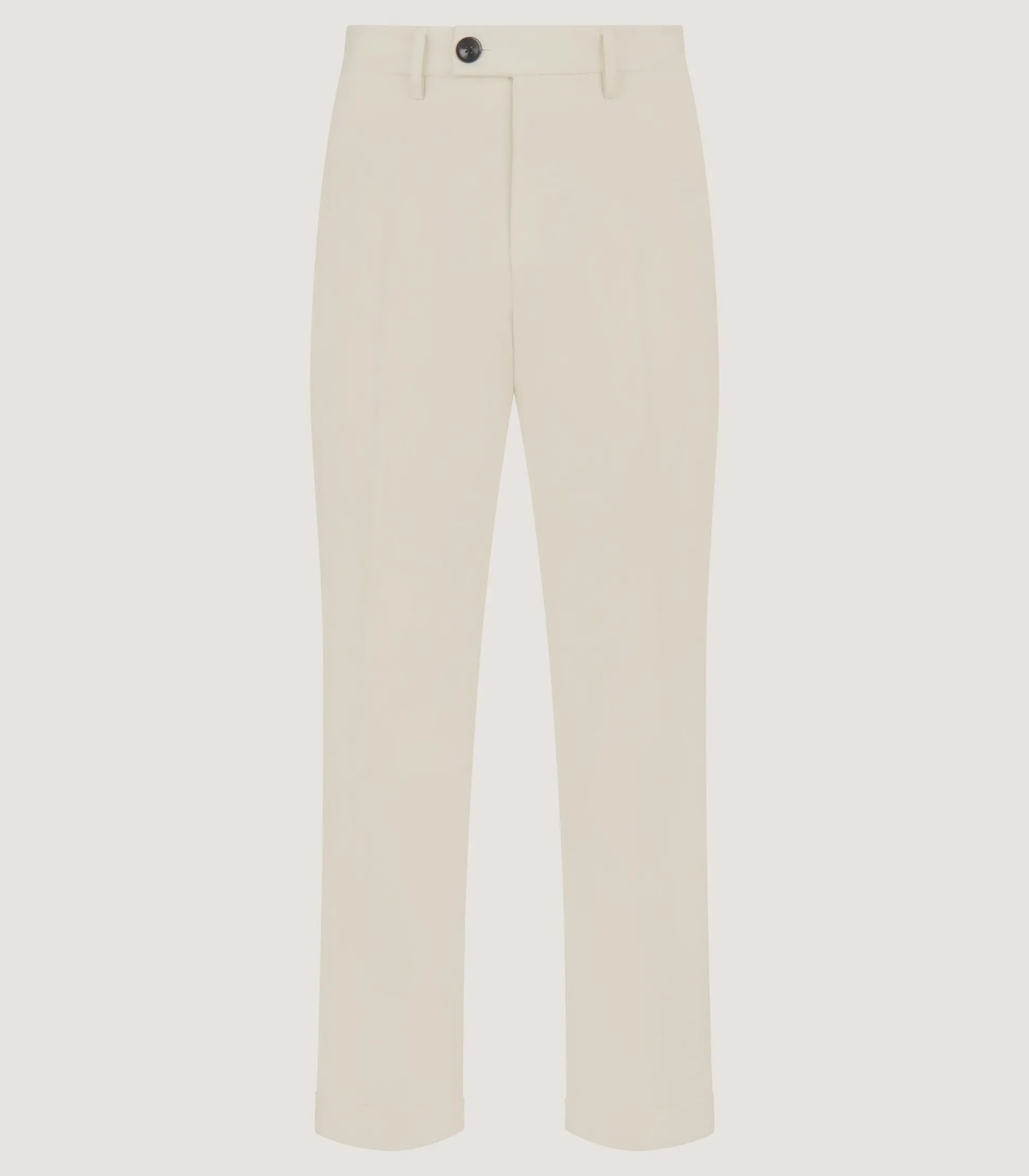 Men's Brushed Cotton Twill Flat Front Trousers In Stone