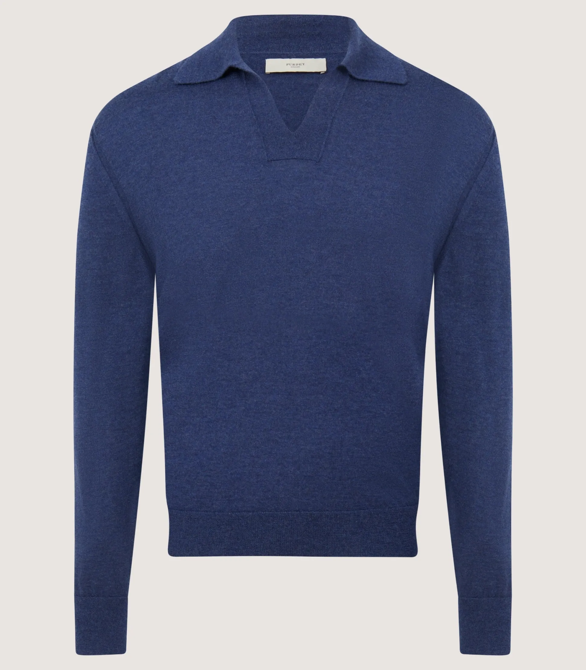 Men's Cashmere Duke Polo in Canvas Blue