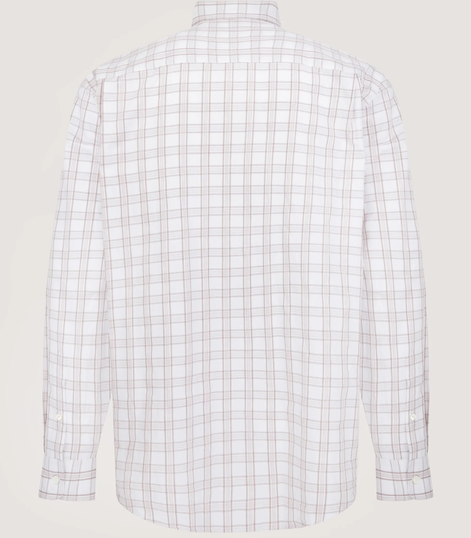Men's Light Cotton Check Button Down Shirt In Taupe