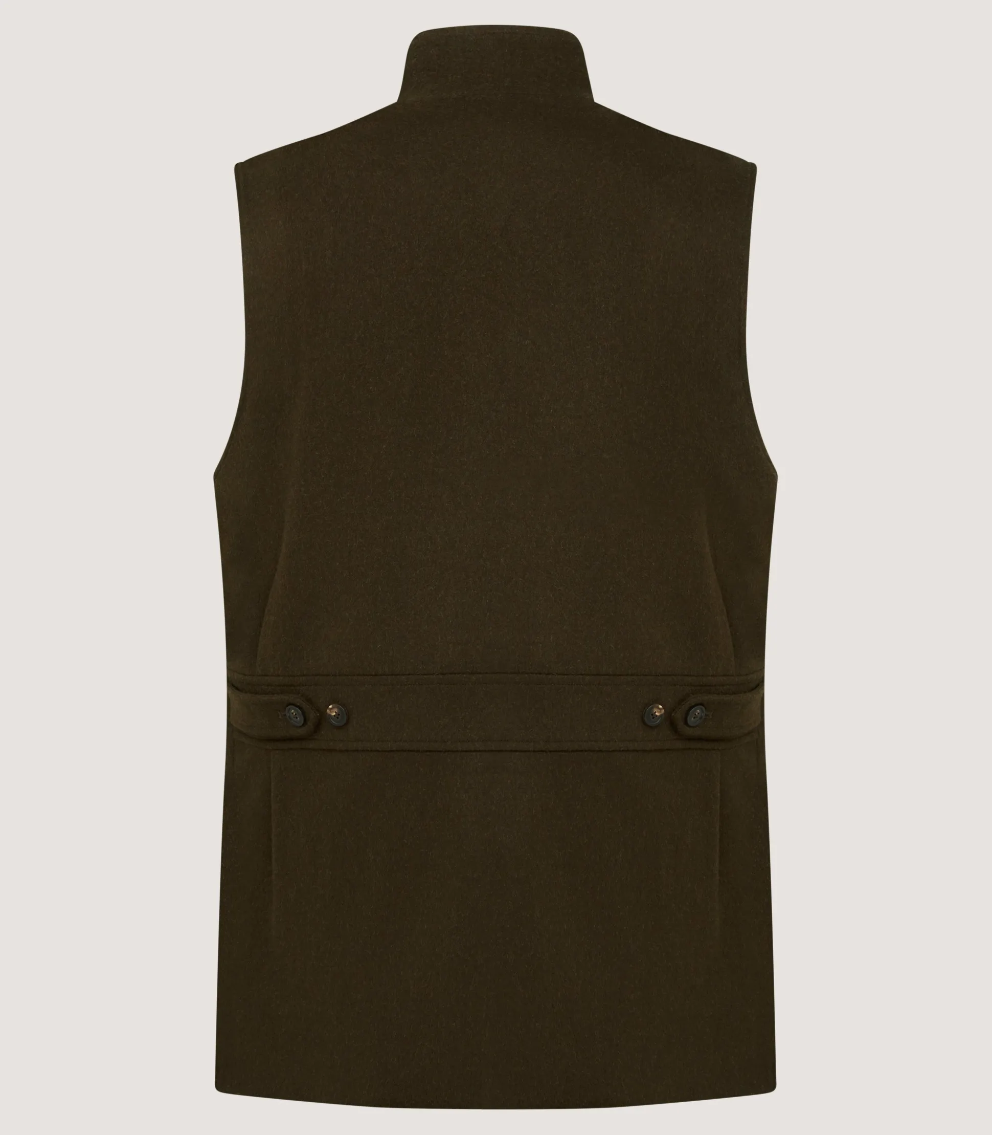 Men's Loden High Collar Sporting Vest in Loden
