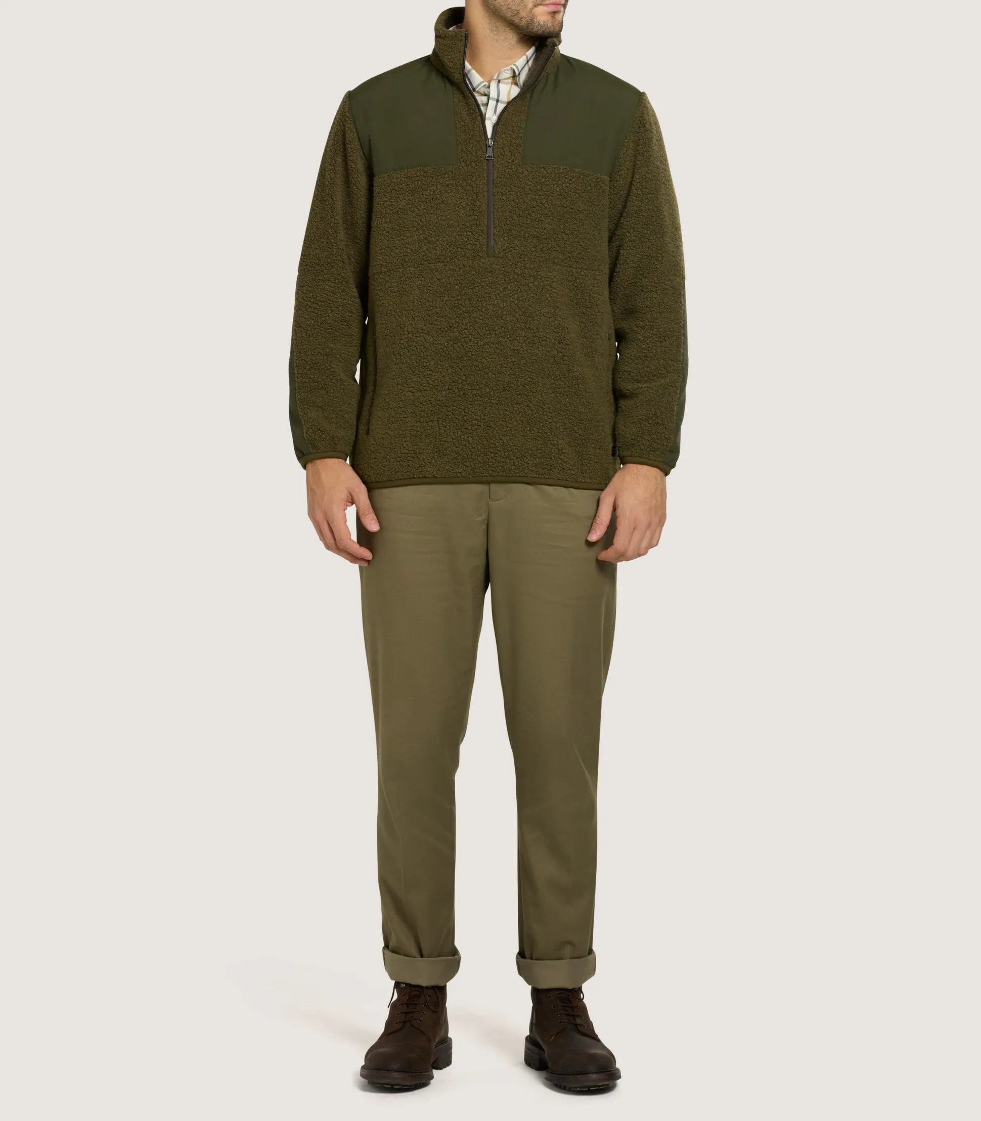 Men's Merino Lux Half Zip Sporting Fleece In Lichen