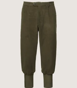 Men's Moleskin Breeks - Storm Cuff In Lovat Green