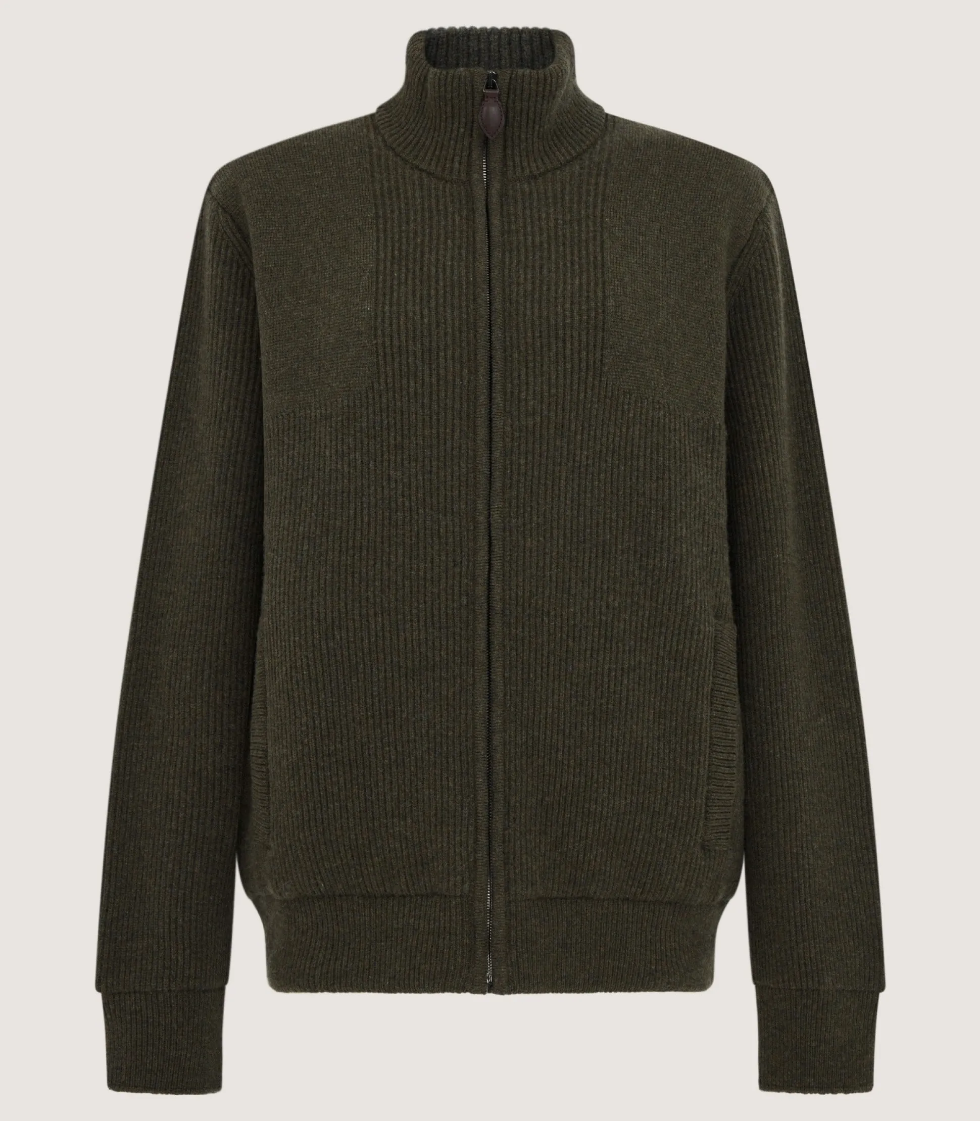 Men's Orkney Zip Front Cardigan in Loden