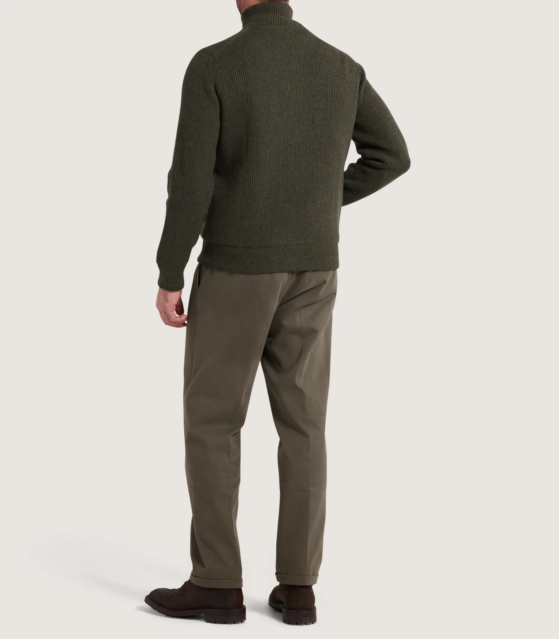 Men's Orkney Zip Front Cardigan in Loden