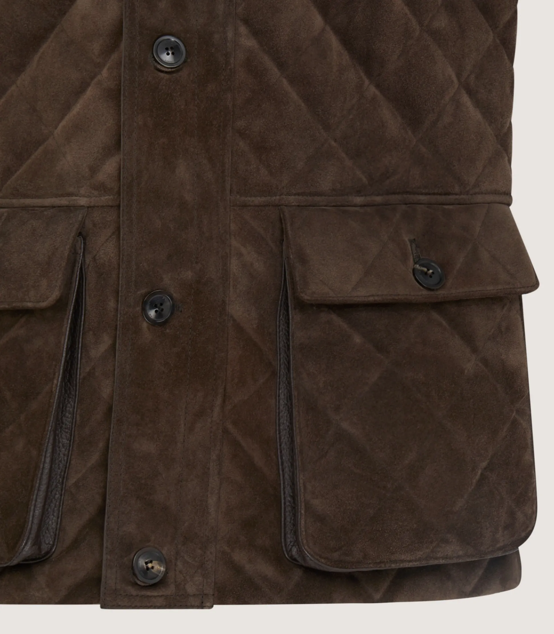Men's Suede Padded Gilet in Walnut