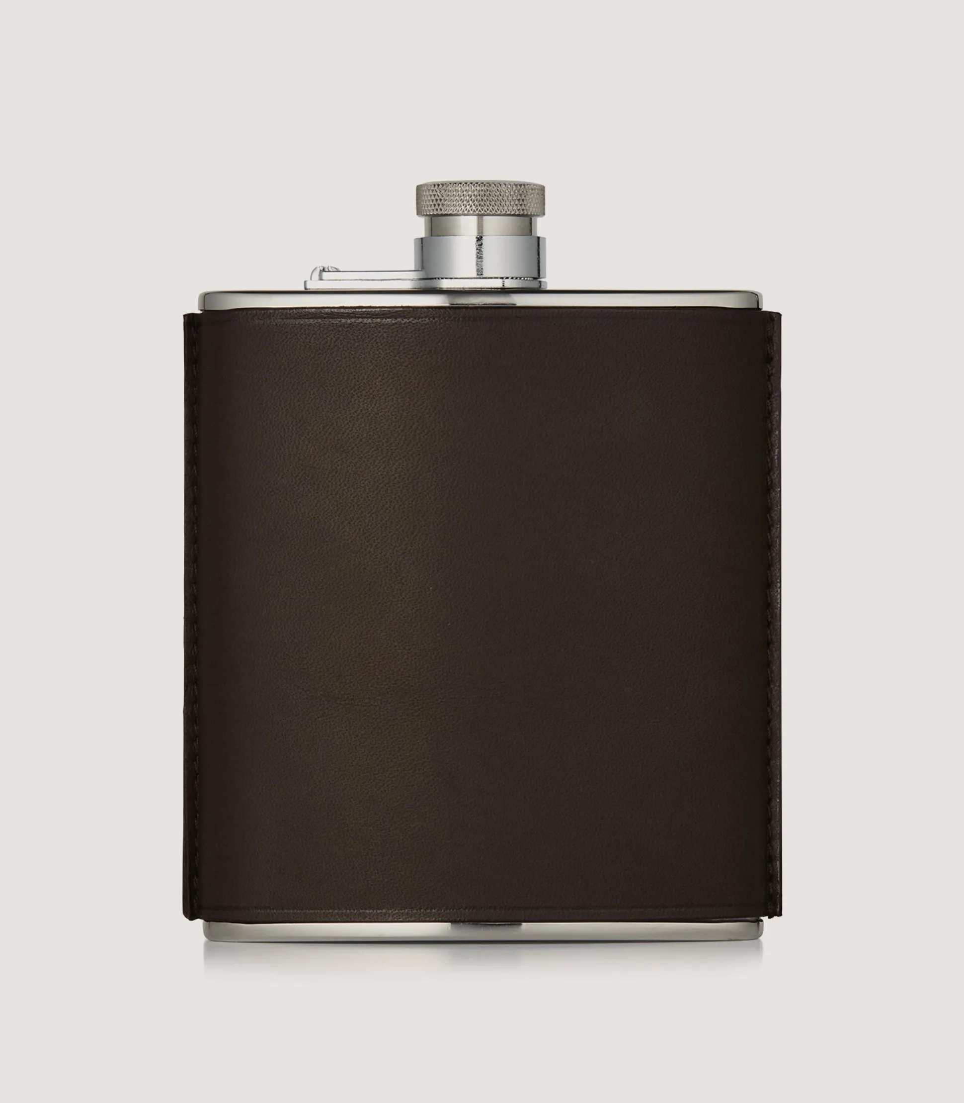 6oz Leather Flask In Dark Brown