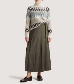 Women's Cashmere Fairisle Falcon Crew Neck Sweater In Kestral