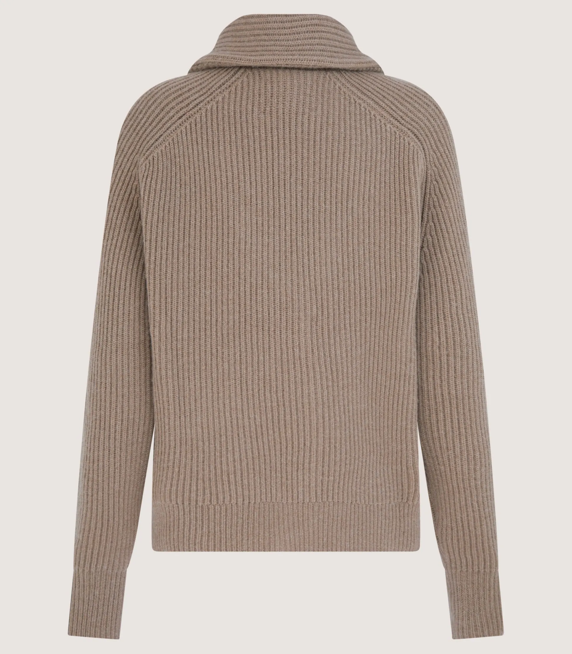 Women's Clifford Ribbed Cardigan in Taupe