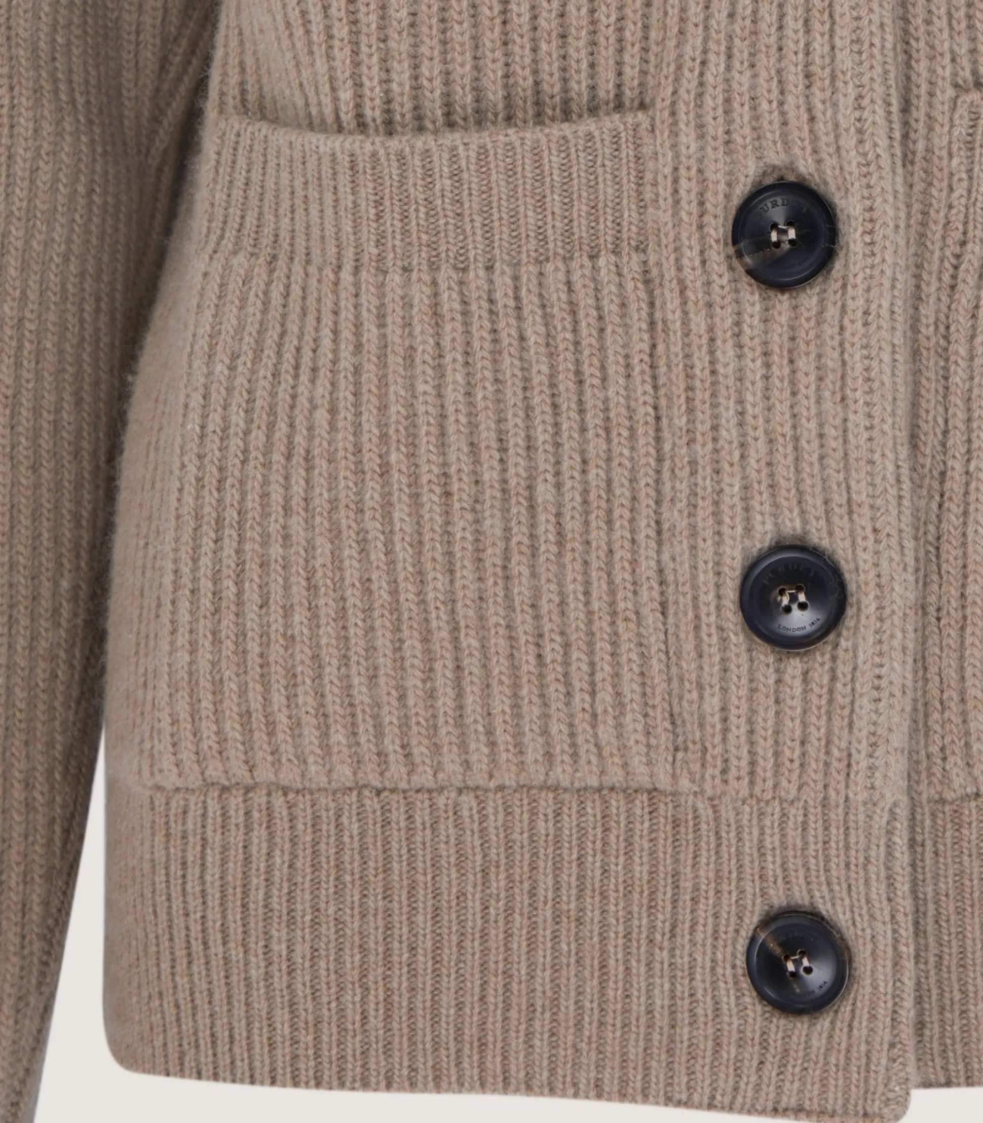 Women's Clifford Ribbed Cardigan in Taupe