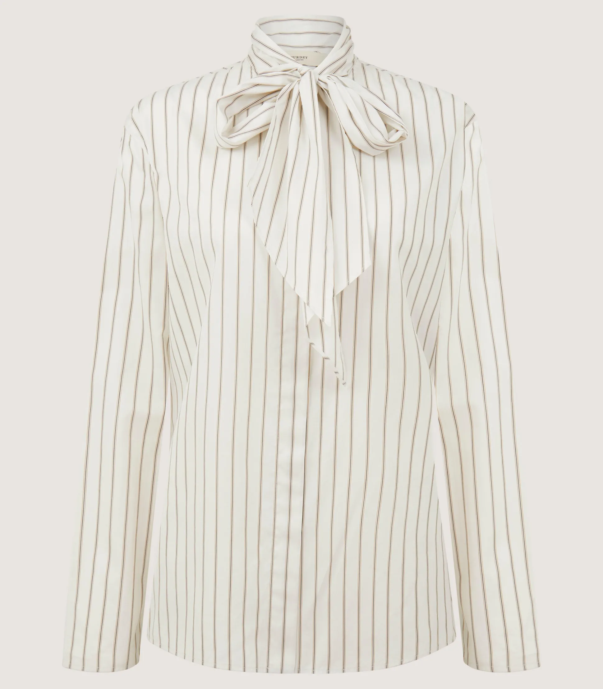 Women's Scarf Neck Blouse in Pale Stone
