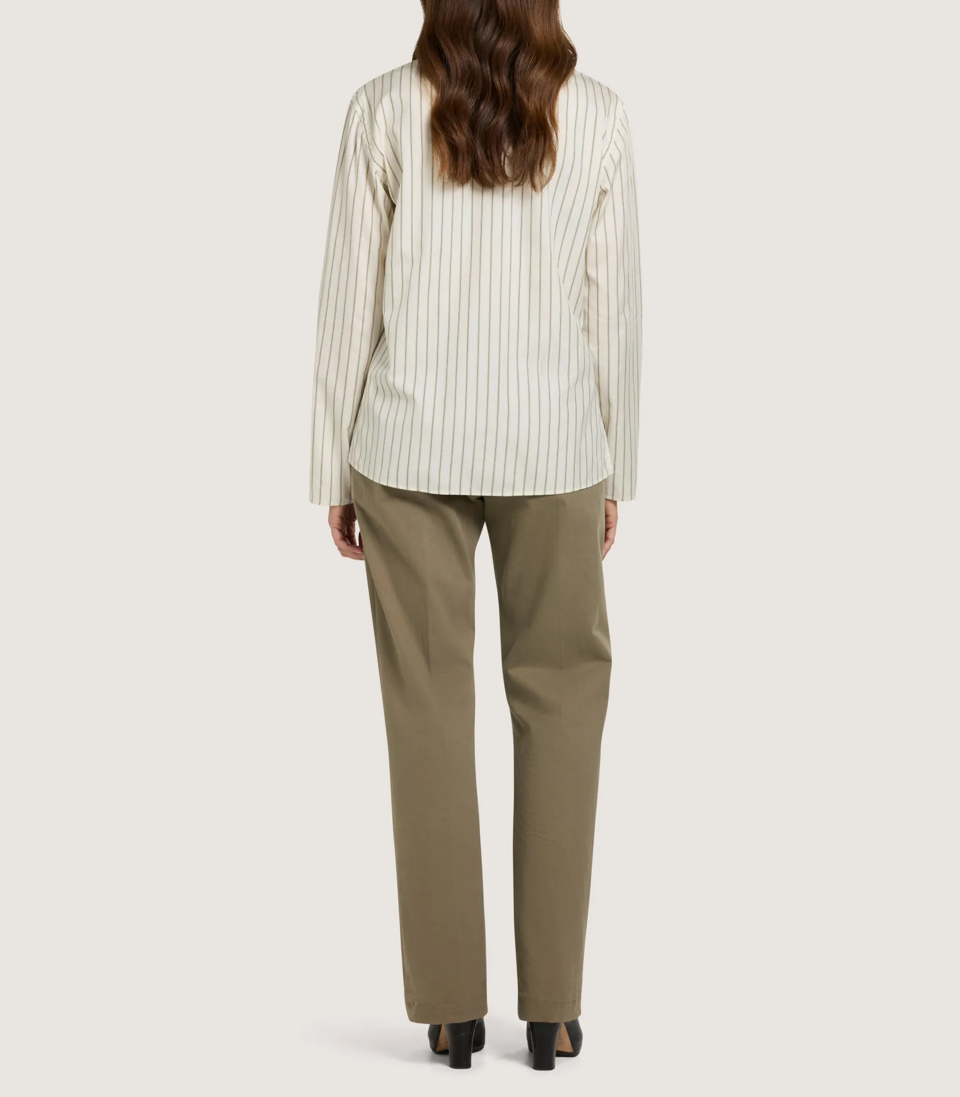 Women's Scarf Neck Blouse in Pale Stone