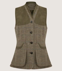 Women's Tweed Sporting Vest in Maree