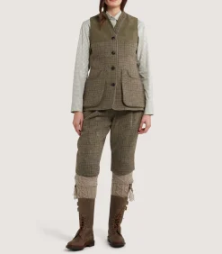 Women's Tweed Sporting Vest in Maree