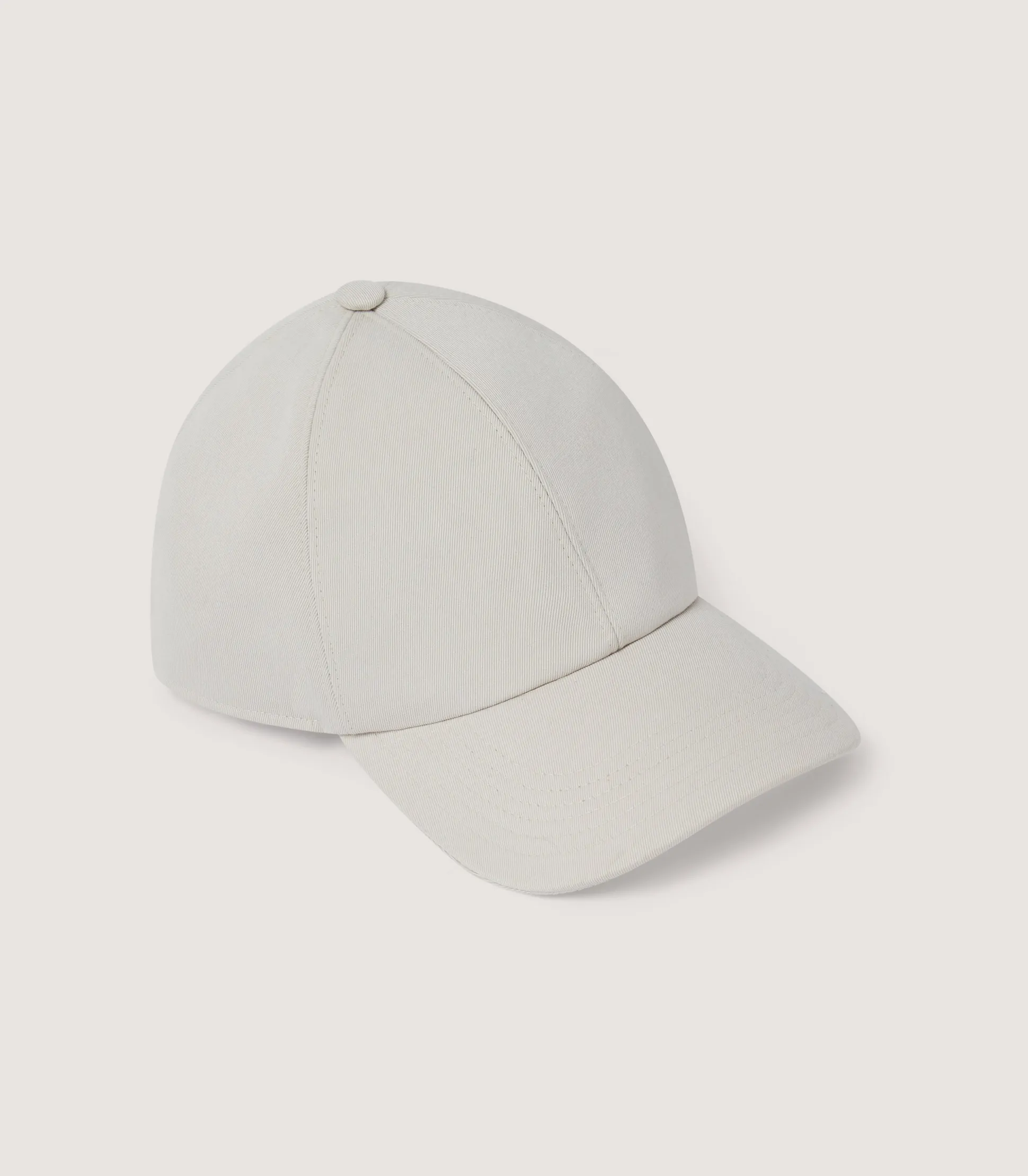 Wool Cotton Baseball Cap in Stone