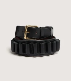20 Gauge Bridle Leather Cartridge Belt In Dark Brown