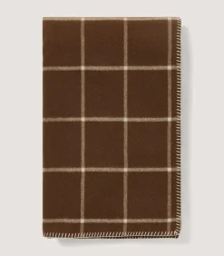 Double Face Cashmere Mix Blanket In Chocolate