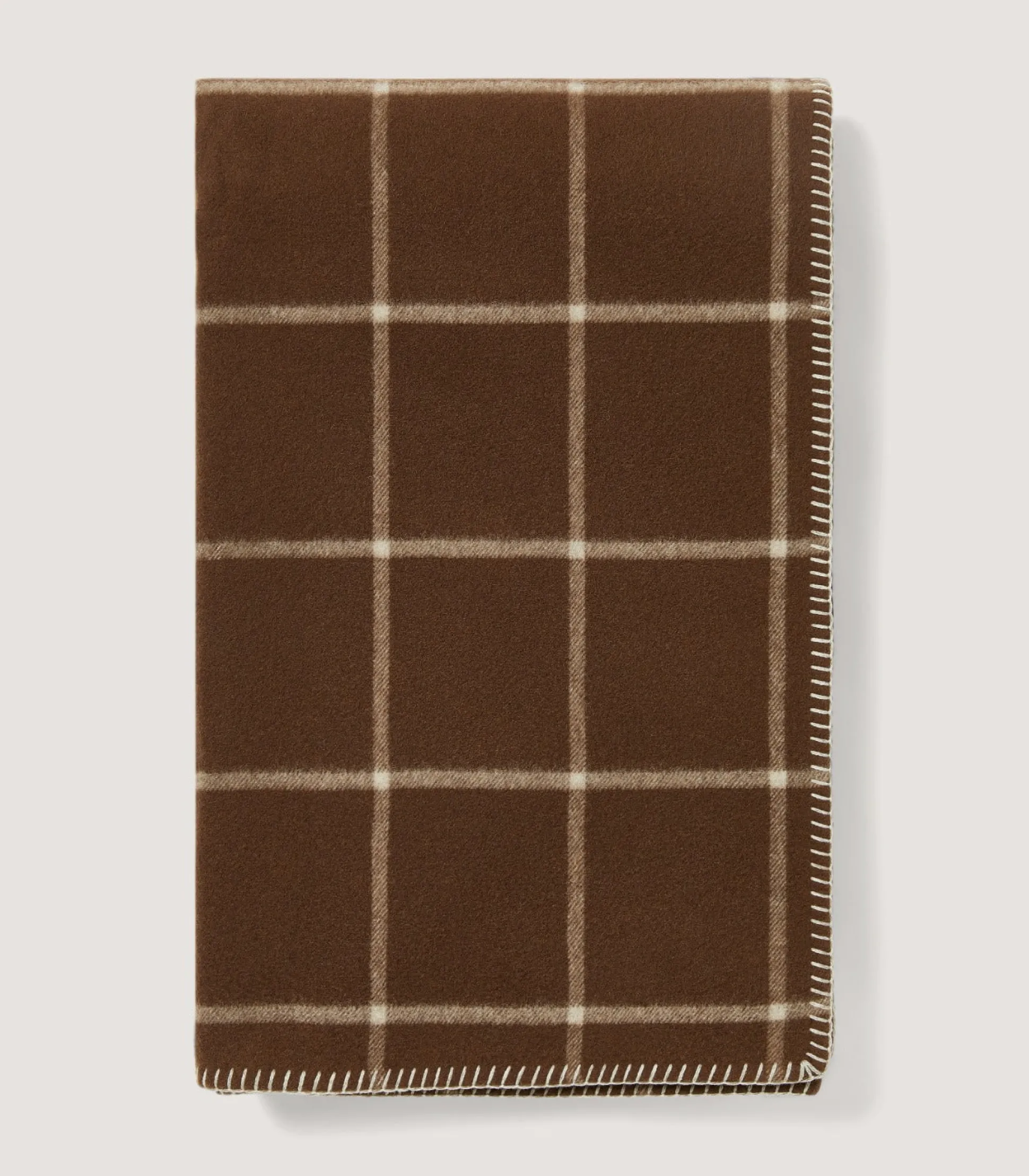 Double Face Cashmere Mix Blanket In Chocolate