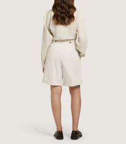 Double Pleat Shorts In Ivory