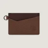 Featherburst Card Holder With D Ring In Cognac