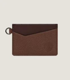 Featherburst Card Holder With D Ring In Cognac