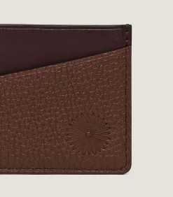 Featherburst Card Holder With D Ring In Cognac