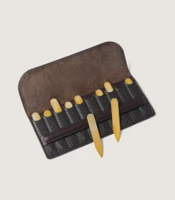 Featherburst Traditional Wallet Position Finder in Dark Brown