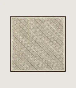 Geometric Pocket Square in Ecru