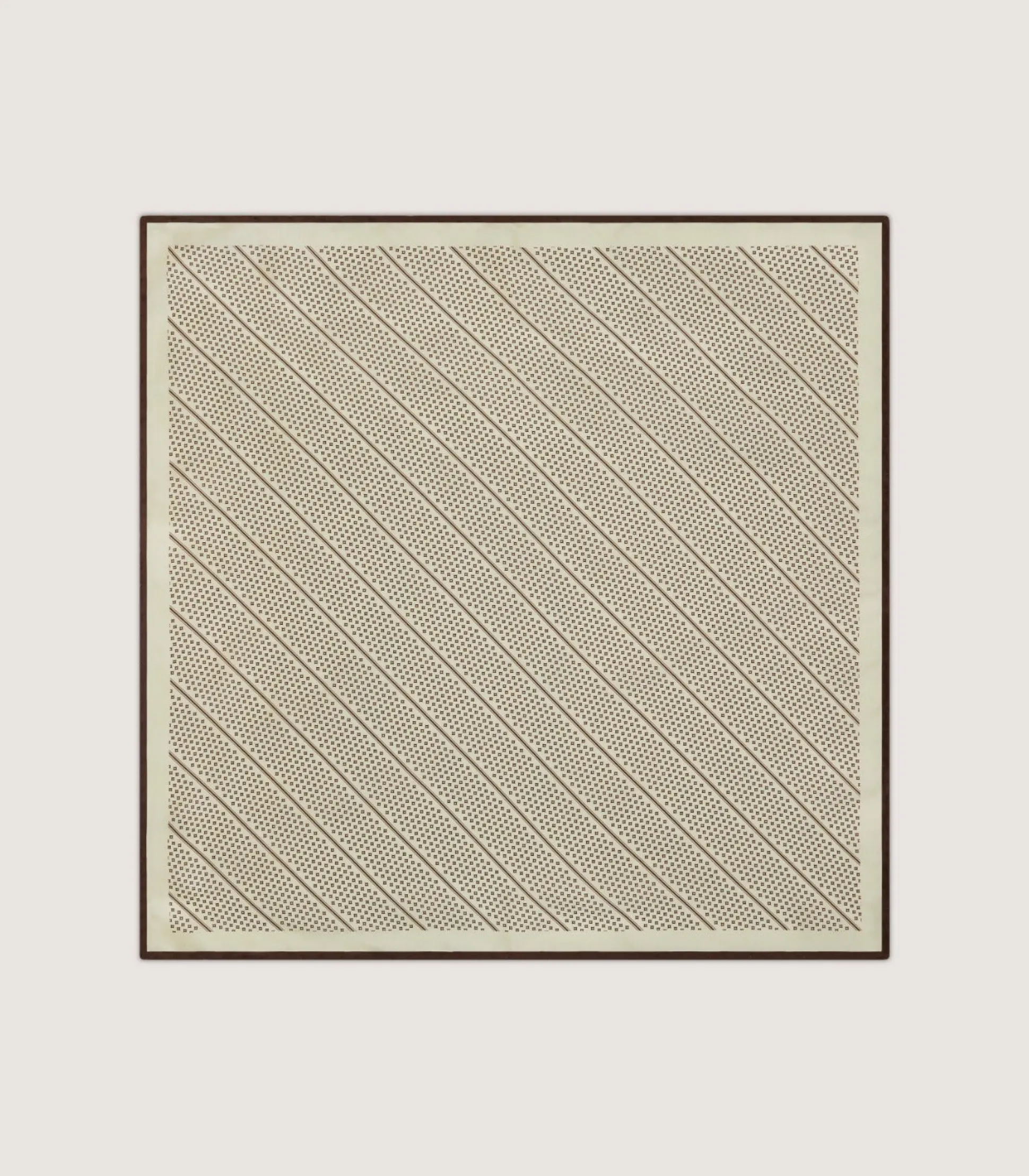 Geometric Pocket Square in Ecru