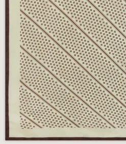 Geometric Pocket Square in Ecru