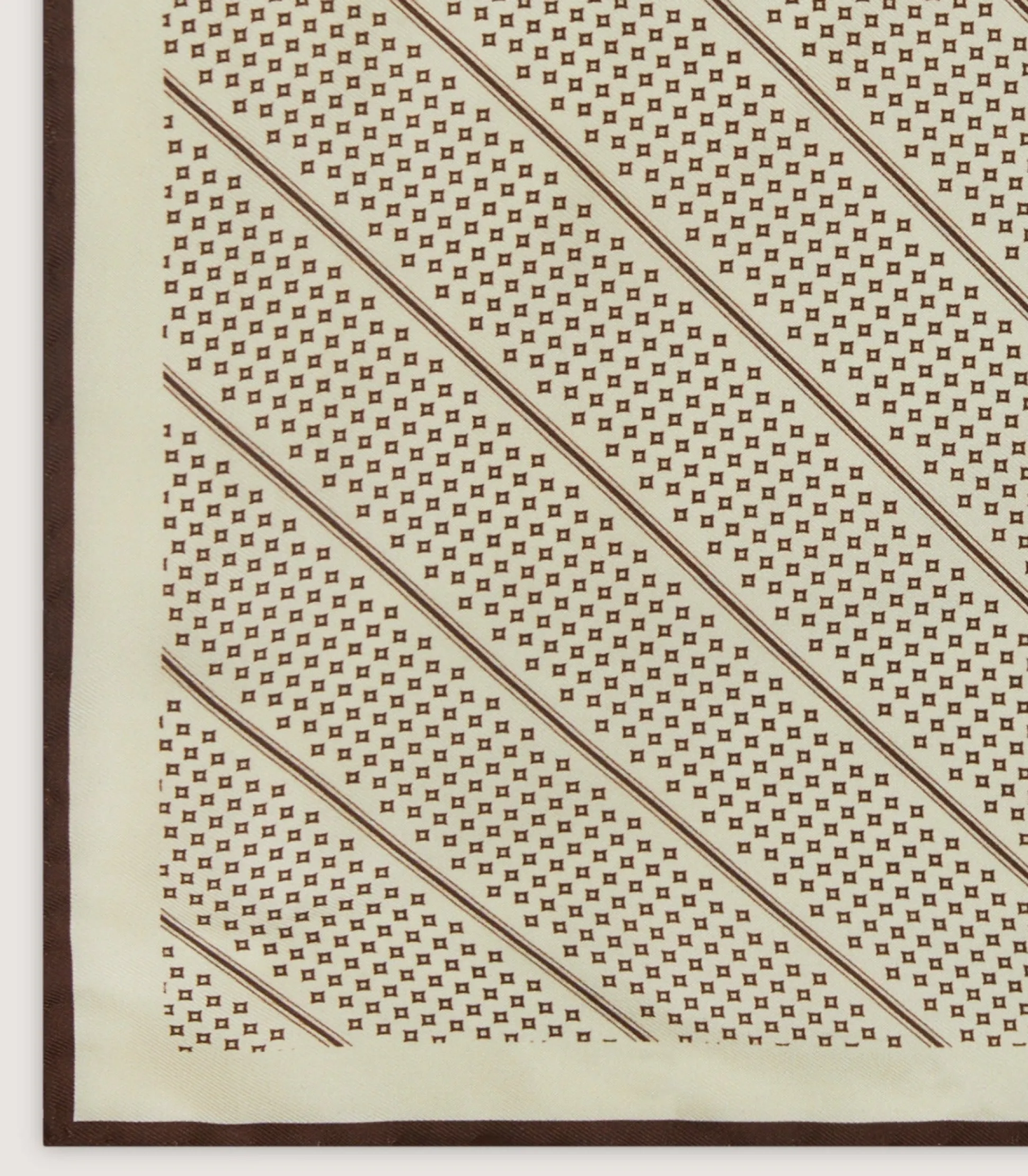 Geometric Pocket Square in Ecru