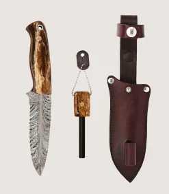 Giraffe Bone Bushcraft Set In Steel