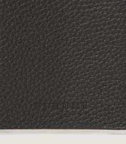 Grain Leather Hip Flask In Olive Green