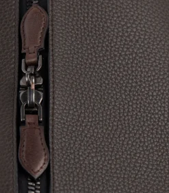 Leather Duffle Holdall Loader In Dark Brown