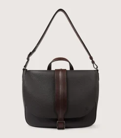 Leather Field Bag In Dark Brown