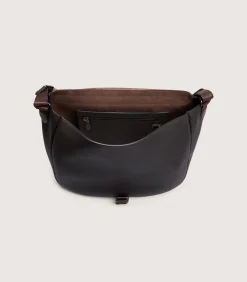 Leather Field Bag In Dark Brown