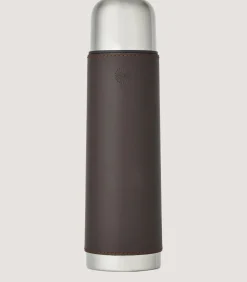 Leather Thermos Flask In Brown