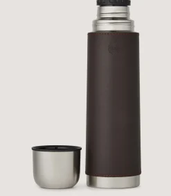 Leather Thermos Flask In Brown