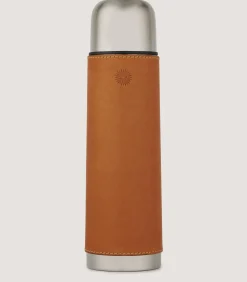 Leather Thermos Flask In Tan