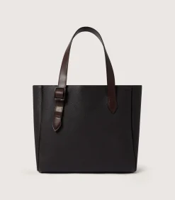 Leather Tote Keeper In Dark Brown