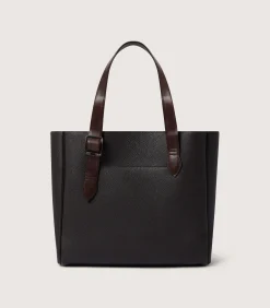 Leather Tote Keeper In Dark Brown