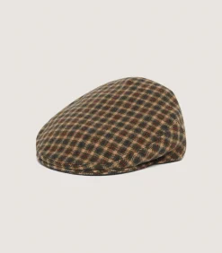 Litton Short Peak Cashmere Tweed Cap in Langshaw