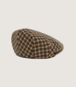 Litton Short Peak Cashmere Tweed Cap in Langshaw