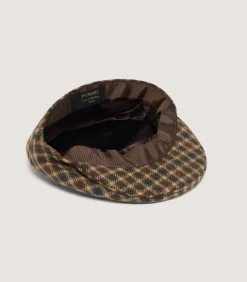 Litton Short Peak Cashmere Tweed Cap in Langshaw