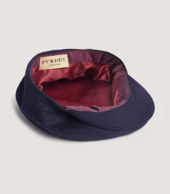 Litton Short Peak Loden Cap In Navy