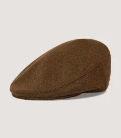 Litton Short Peak Tweed Cap In Audley