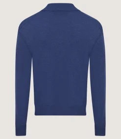 Men's Cashmere Duke Polo in Canvas Blue