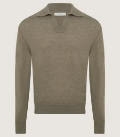 Men's Cashmere Duke Polo in Taupe
