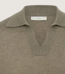 Men's Cashmere Duke Polo in Taupe